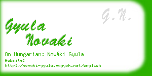 gyula novaki business card
